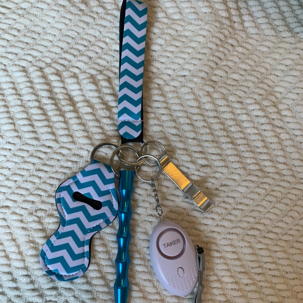 Light Blue Chevron Safety Keychain